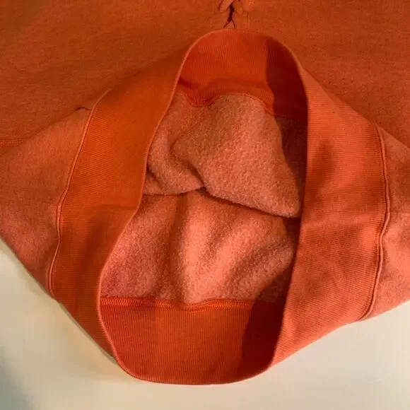 FP Movement Hoodie Womens XS Orange Fleece Lined Believe It Lace Up Free People - Picture 7 of 12